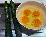 冷蔵庫の残り物で〜きゅうりとたまごの炒め作り方1写真