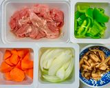 豚コマ肉で揚げない簡単スブタ作り方1写真