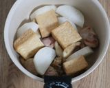 煮込み10分♪鶏大根厚揚げの煮物作り方3写真