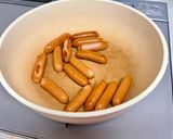 ソーセージと紫キャベツと紫玉ねぎの炒めもの作り方2写真