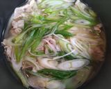寒い日年越し簡単昼食夕飯豚バラ長葱塩肉うどん作り方4写真