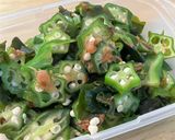 簡単副菜♪オクラとワカメの梅おかか和え作り方3写真