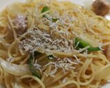 鶏肉と玉ねぎとちりめんじゃこのパスタ作り方5写真
