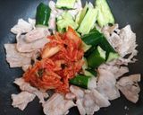 今夜の夕飯簡単スタミナ豚バラ胡瓜キムチ炒作り方6写真