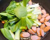 ソーセージと青梗菜と卵のバター醤油炒め作り方5写真