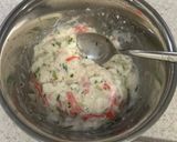 カニカマとごろごろ長芋のお焼き作り方4写真
