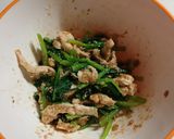 小松菜と茹で鶏のゴマ味噌和え作り方4写真