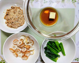 簡単ランチ！納豆ちくわ小松菜の和風パスタ作り方1写真