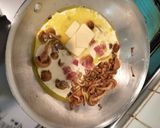 なめこと生ハムのクリームスパゲッティ作り方4写真