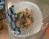 レンジ簡単クリーミーとんてき味炒飯弁当作り方3写真