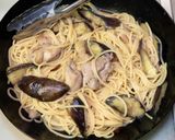 鶏もも肉と茄子のポン酢パスタ作り方8写真