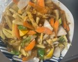 お一人様野菜たっぷりオイ味噌ウインナー丼作り方14写真