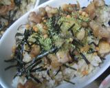 カリカリチキンの親子茶漬け作り方3写真
