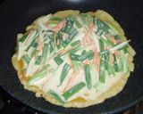 混ぜて焼くだけ　野菜タップリ　ネギチヂミ作り方3写真