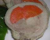 鶏もも肉のニンジン巻き蒸し作り方6写真