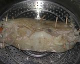 鶏もも肉のニンジン巻き蒸し作り方5写真