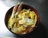 きのこの玉子とじ丼作り方3写真