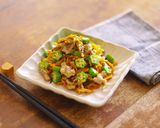 レンジで★オクラとにんじんと豚こま肉の塩昆布和え作り方7写真