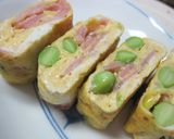 お弁当に☆ソーセージ＆枝豆の卵焼き作り方3写真