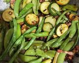 緑の野菜とベーコンのペペロンチーノ作り方6写真