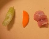 電子ﾚﾝｼﾞ　で　鶏肉ｾﾛﾘ人参炒め作り方1写真