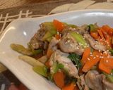 電子ﾚﾝｼﾞ　で　鶏肉ｾﾛﾘ人参炒め作り方4写真