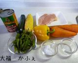 簡単　鶏と夏野菜のトマト煮作り方1写真