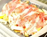 ルクエできのこと豚しゃぶのレンジ蒸し作り方2写真