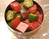 夏☆七夕に梅酒とオクラの冷たいゼリー寄せ作り方3写真