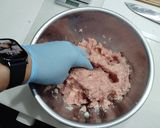 半熟玉子丸ごと入ったハンバーグ作り方4写真