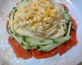 冷製☆スモークサーモンの豆腐クリームスパ作り方5写真