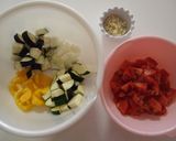 カレー・ラタトゥイユ★冷製パスタ作り方1写真
