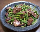 鶏レバーとにんにくの芽炒め♪作り方4写真