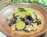 豚肉と茄子・ズッキーニのごまポン酢炒め作り方8写真