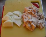 若鶏皮しょうが焼き♪作り方1写真