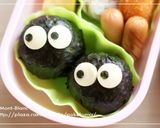キャラ弁☆まっくろくろすけ・簡単おにぎり作り方3写真