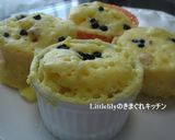 レンジで！ブルーベリーヨーグルト蒸しパン作り方3写真