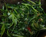 タイ風空芯菜の味噌炒め★1分でパックブン作り方3写真