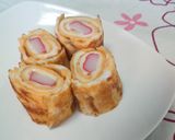 お弁当❤かにかまチーズのくるくる卵焼き❤作り方6写真