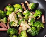 ♡ブロッコリーとベーコンの粒マスマヨ醤油炒め♡作り方4写真