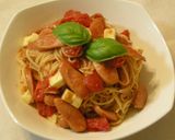 トマトとソーセージとチーズの冷製パスタ作り方10写真