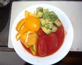 トマト缶で簡単に、冷製スープパスタ作り方5写真