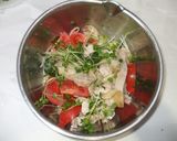 トマト鶏肉サラダ♪簡単大葉ドレッシング作り方10写真