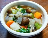 中華風鶏ガラスープの豚汁 味噌不使用作り方12写真