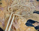 うどんのキムチカルボナーラ作り方6写真