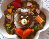 デコカレー☆ハンバーグでくまさんカレー♥作り方7写真