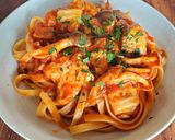 鶏むね肉と春キャベツの塩麹トマト煮作り方11写真