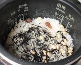 水煮大豆とひじきの炊き込みご飯作り方2写真