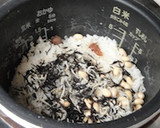 水煮大豆とひじきの炊き込みご飯作り方2写真