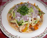 冷やし麦彩り野菜の冷製スープ風作り方4写真